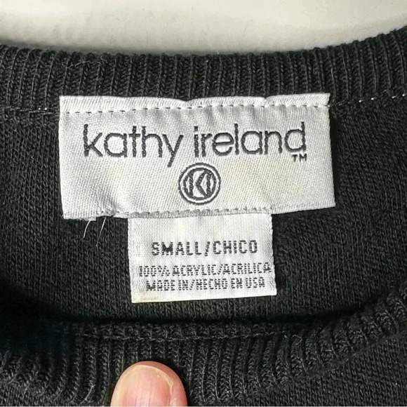 Kathy Ireland Sweater Tank Top Small Black White Sleeveless - Picture 5 of 8